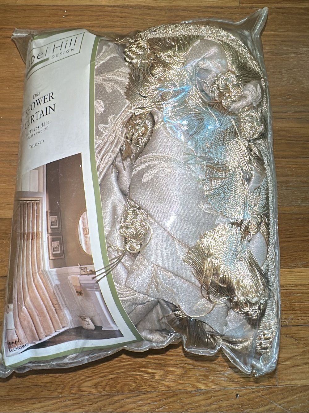 Brand New Tailored Shower Curtain Allegro Elegant Gold Tassles